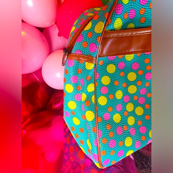 Jinluda Tote NWT Polka Dot with Colorful PVC Bag - Picture 2 of 9